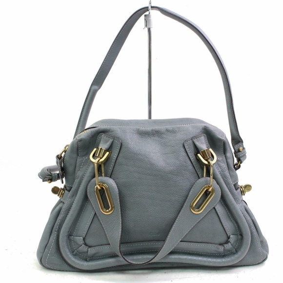 Chloe Handbags - Auth Chloe Paraty Grays Leather Hand Bag #885O23